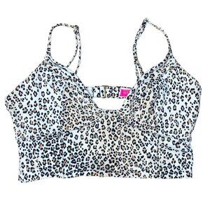 00s 2010s Victoria's Secret Cheetah Swimsuit Bikini Top Sz M